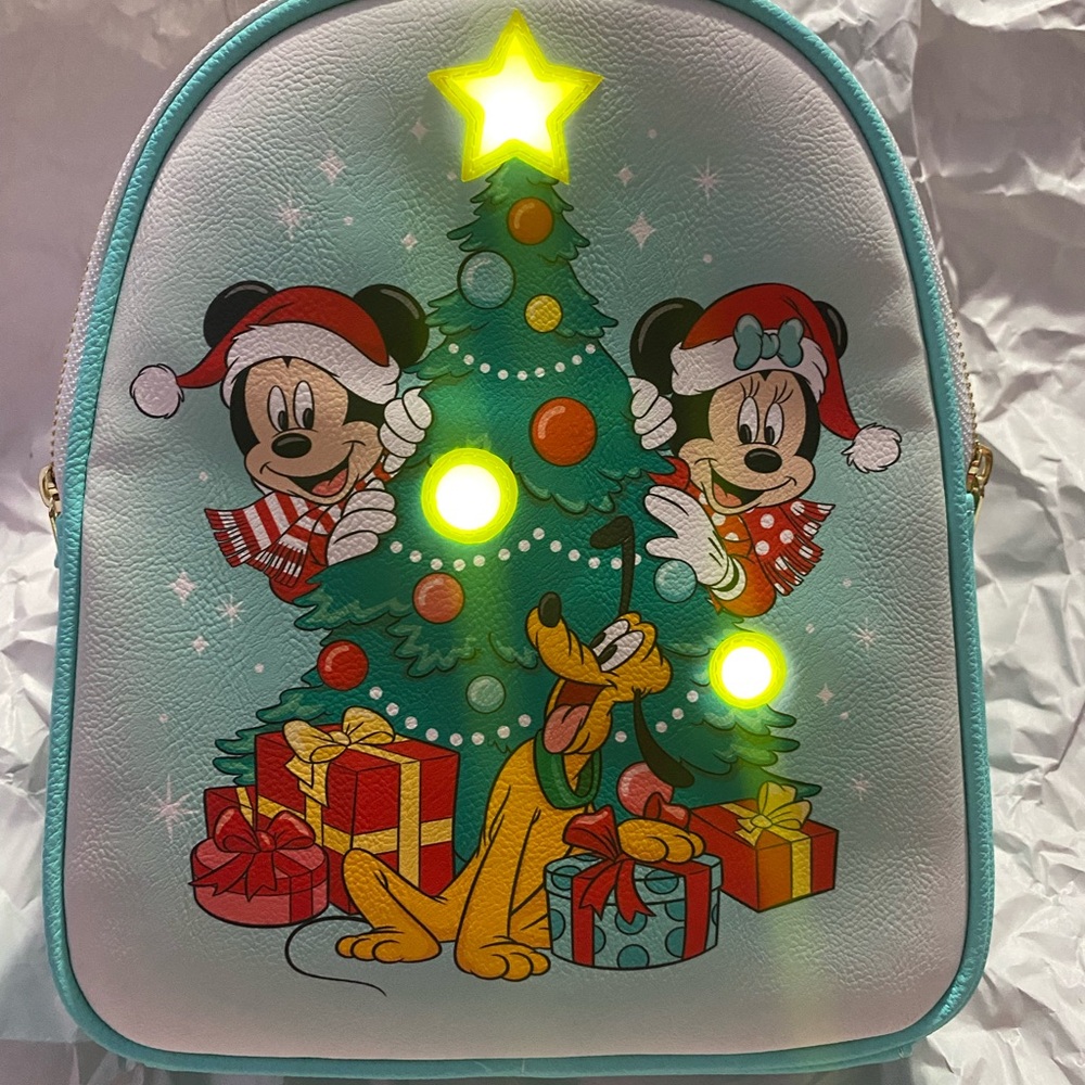 Mickey and Friends Sensational Six Christmas light Up Loungefly Mini Backpack